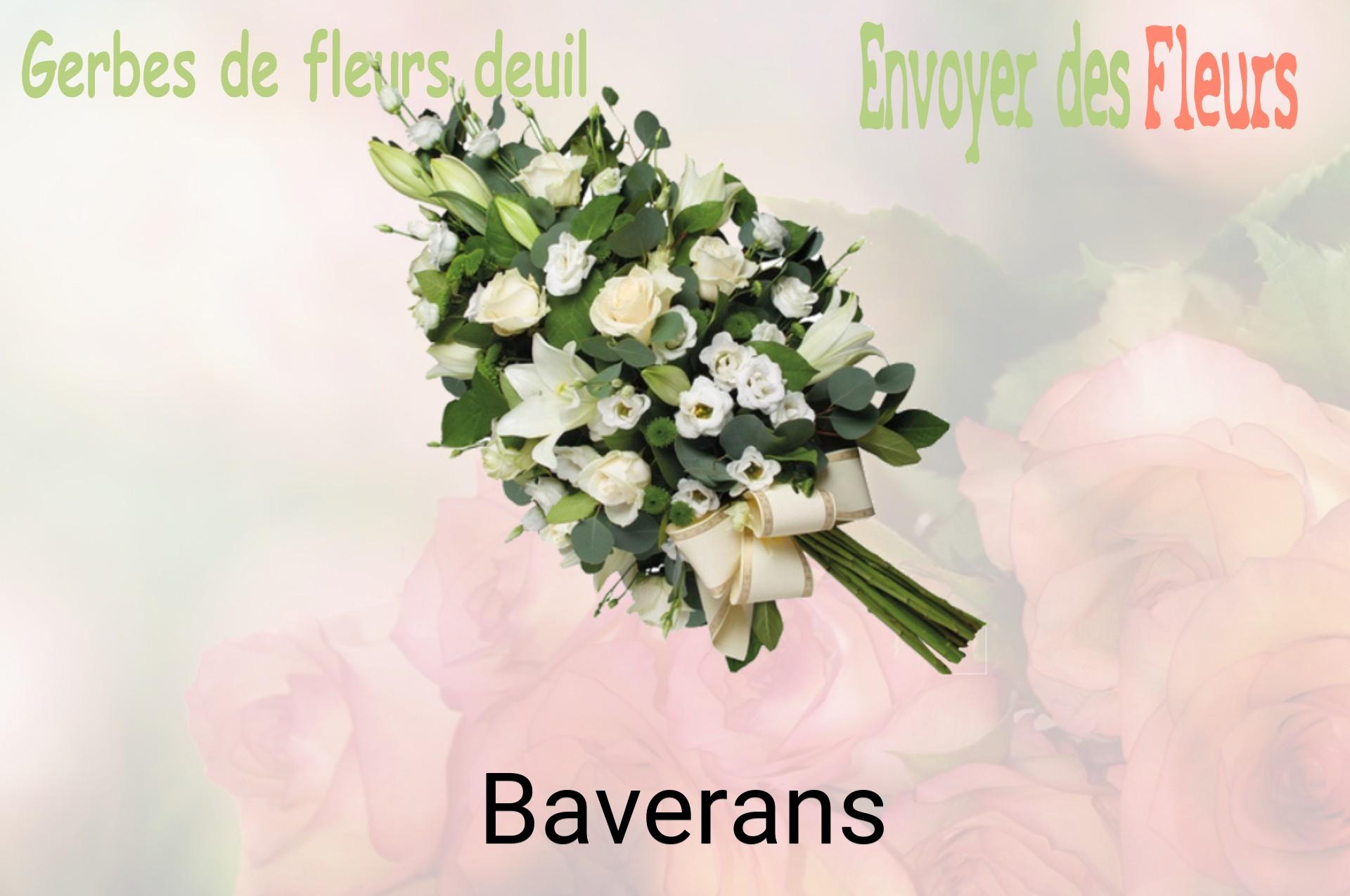 Gerbe de fleurs de deuil livrée à Baverans